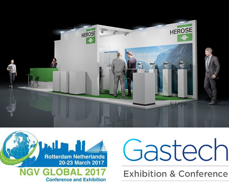 鹿特丹举办的世界天然气汽车及装备贸易展览会 (NGV Global) 和东京举办的日本国际天然气技术展 (Gastech)均有HEROSE的身影